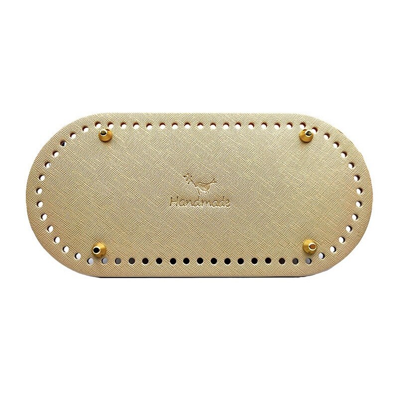 1PC 25x12cm Bag Bottom Base Oval DIY Tote Bag Handmade Crochet Shaper Leather Purse Insert Accessories: gold