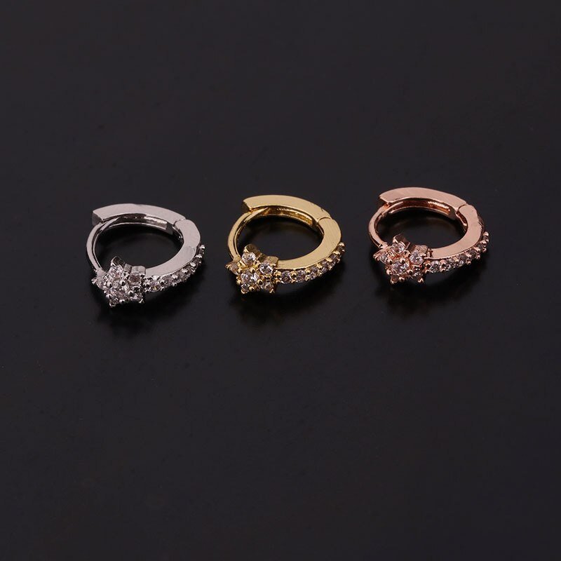 1Pc Stainless Steel Snake Cartilage Earrings Earrings Helix Cartilage Earring Piercing Jewelry Women: green / Gold-color