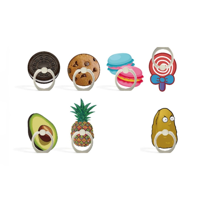 Universal Finger Ring Fruits Mobile Phone Holder Dessert Phone Holder Cookies Avocado Ring Holder For Iphone Huawei All Phone