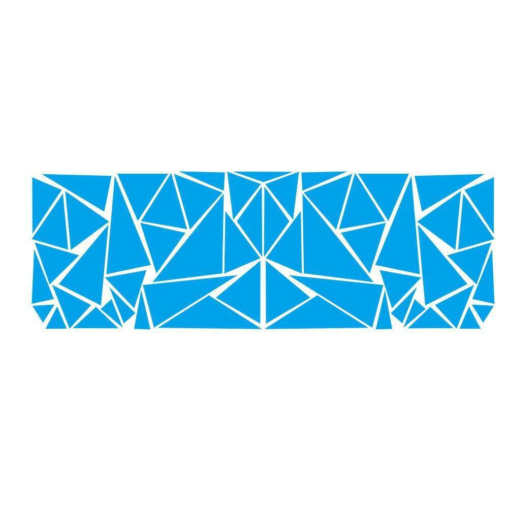 200x60cm Auto Aufkleber matt Schwarze Dreiecke Auto Seite Aufkleber Tarnung Auto-Styling Vinyl Aufkleber Dekor für Auto Dekoration: Blau
