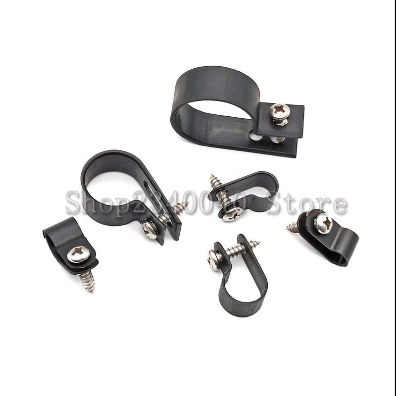 132Pcs Black/White plastic R-type cable clamp classification kit Fasteners Cable R-Type Nylon Cable Clamp self tapping screw