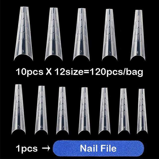 120PC Nail Extend Molds Dual Form Accessoires Manicure Tools Nails Forms Full Cover Top Forms For Build Mold For Nail Extensions: 120pcs F bag