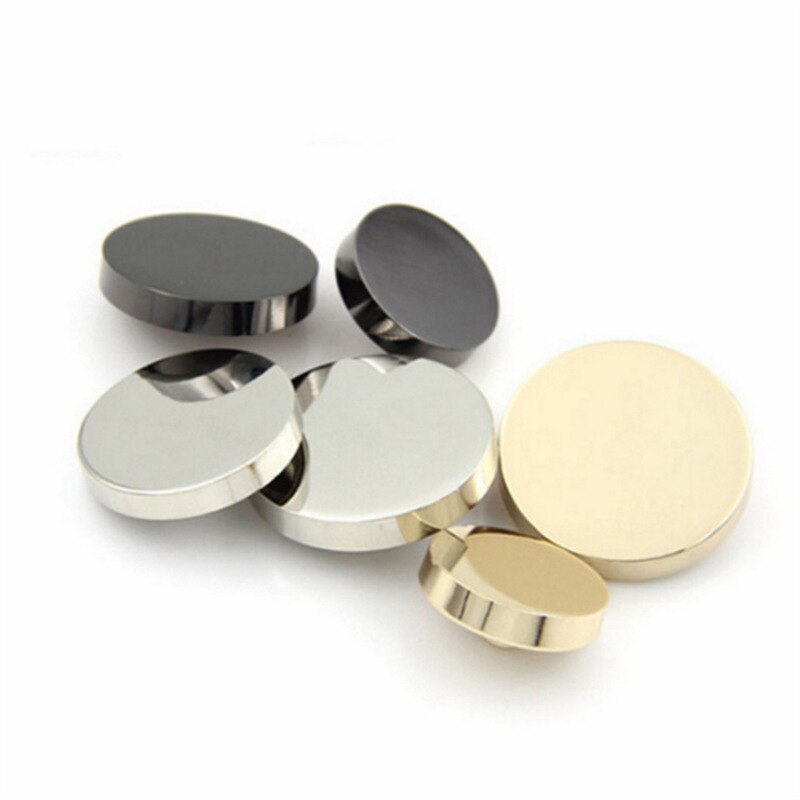 10pcs Gold Silver Color Round Buttons Alloy Shank Button For Jacket Windbreaker Button Fastener Plating Metal Snap Sewing Supply