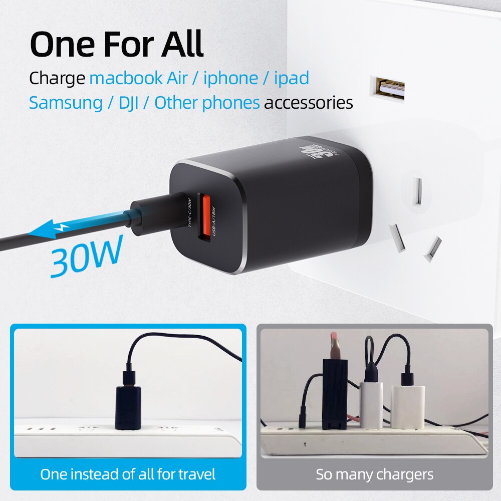 SIKAI Super 30W USB C ładowarka Adapter dla iPhone 13 12 Pro Max typ C QC 3.0 PD szybkie ładowanie dla Xiaomi telefon szybka ładowarka