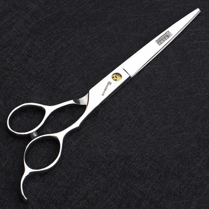 Genuine Hairdressing Scissors 7.5 inch Cutting Hair Salon Styling Scissors Set Straight Cut: 7.5inch silver