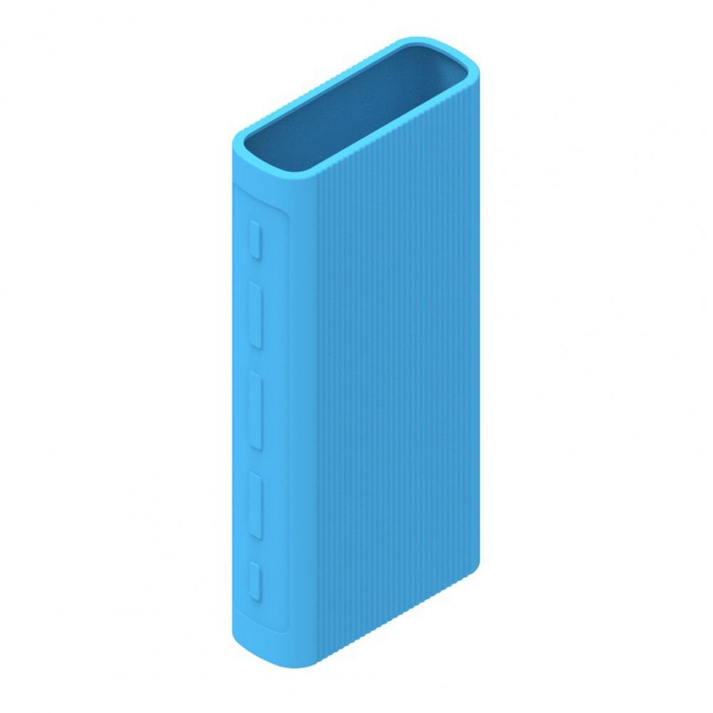 1PCS Full Protective Case Anti-slip Protective Silicone Power Bank Protective Cover For Xiaomi Portable Power 20000mah: Blue