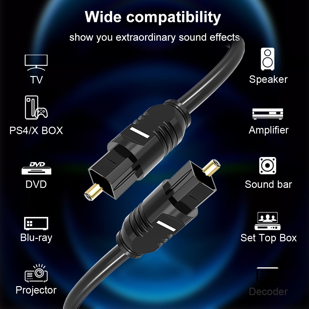 Digital Optical Audio Cable Toslink SPDIF Cable HIFI 5.1 Coaxial Cable 1m 2m For Amplifier Xbox 360 TV PS4 Soundbar Fiber Cable