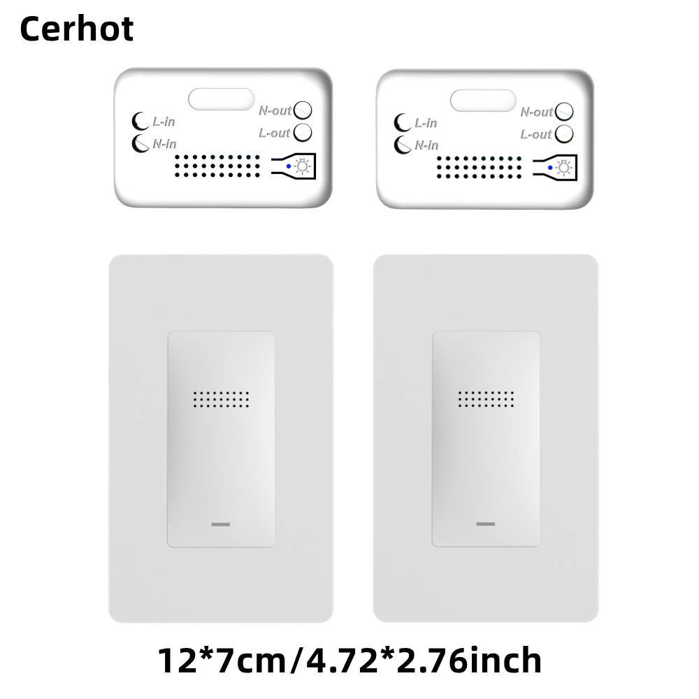 Cerhot interrupteur sans fil auto-alimenté bouton poussoir recevoir relais marche/arrêt interrupteur d'éclairage mural RF pas de batterie pas de câblage interrupteur de lampe à LED: Orange