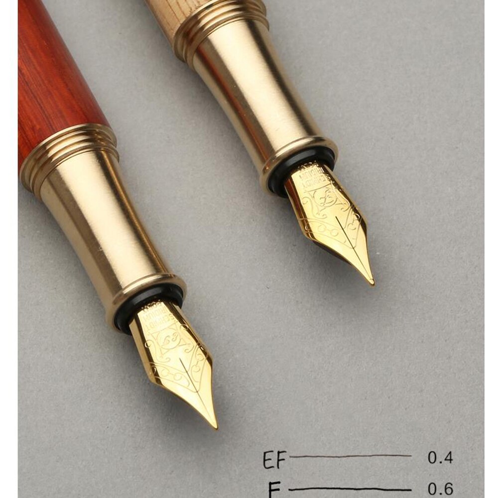 Handmade Wooden Fountain Pen Screw Cap 0.6mm Iraurita Nib Mini Brass Pen Writing Tool for Bussiness School Office