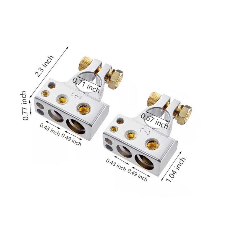 2PCS/set 2GA-10GA Car Battery Clip Connector Car Audio Modified Battery Head, Battery Clip Fit for Most Car, Boat, Van Battery