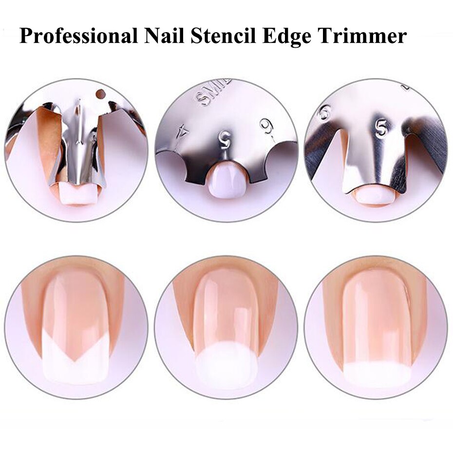 Facile français sourire Cutter ligne Nail Art bord métal tondeuses pochoir ongles formes Clipper manucure modèle outils accessoires TR1834