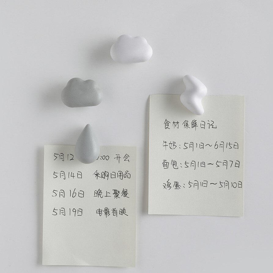 Wit Grijs Lightning Wolken 3D Creatieve Leuke Koelkast Foto Magnetische Sticker Magneet Beroemde Kamer Decoratie