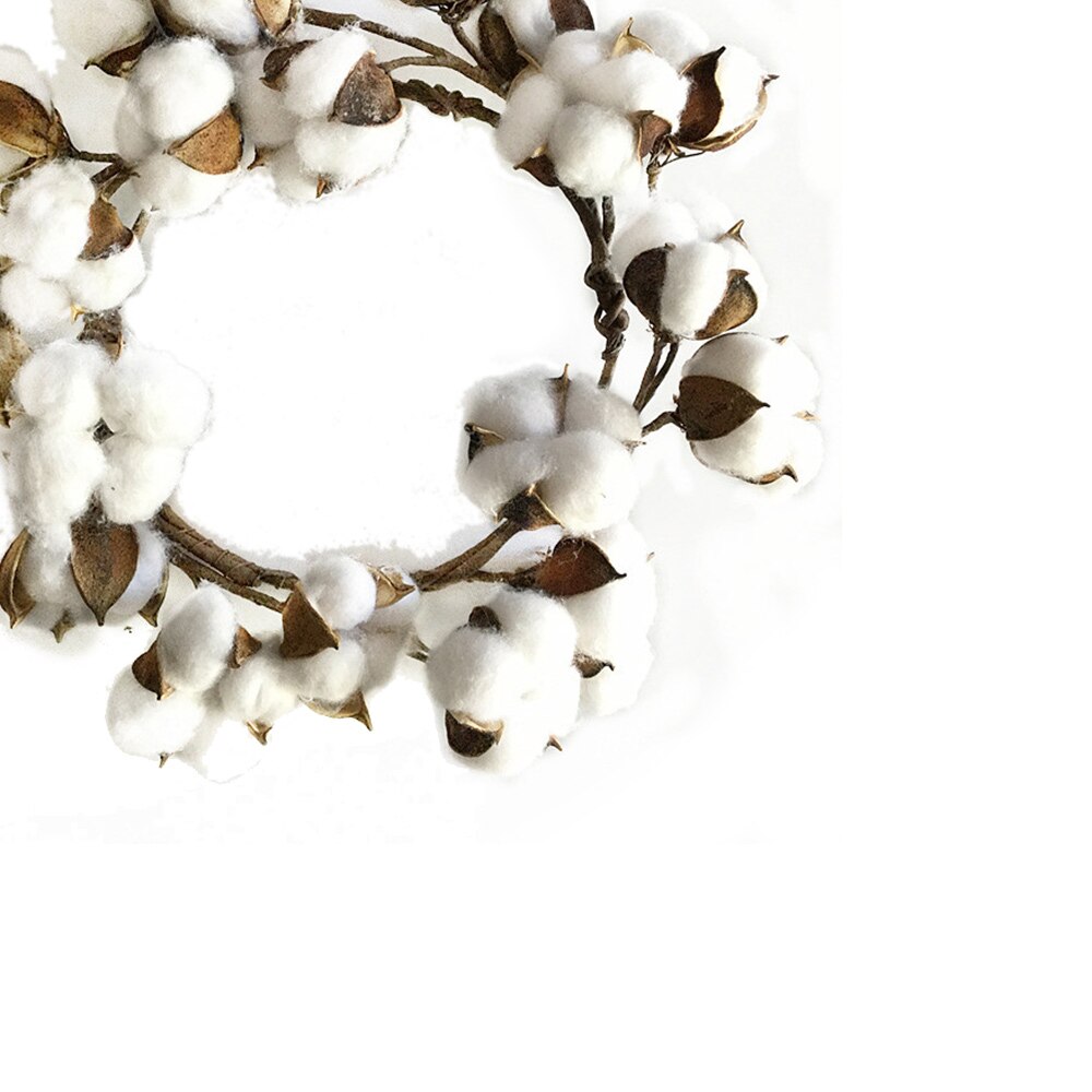 Dried Cotton Flower Simulation Cotton Wreath Christmas Wreath Door Twice Day Artificial Cotton Wreath Decoration