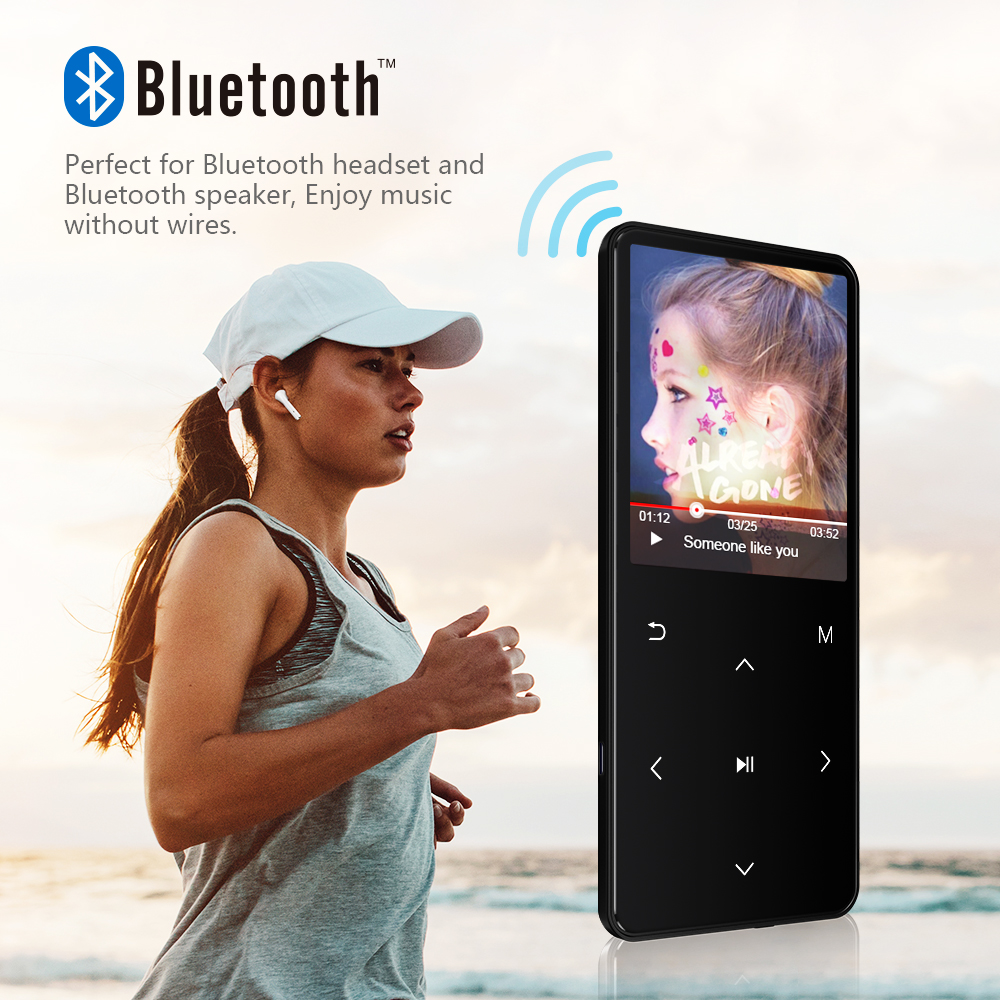 IQQ Bluetooth 4.2 touch screen MP3 player Bulit-in 40G and Speaker HIFI Lossess Portable Slim MP3 player with FM/Record