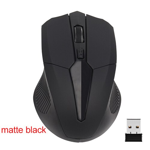 2.4G Wireless Mouse Super Slim Optical Wireless Mouse USB 2.0 Receiver Right Scroll Mice For PC Laptop Notebook Video Game Mouse: Matte Black