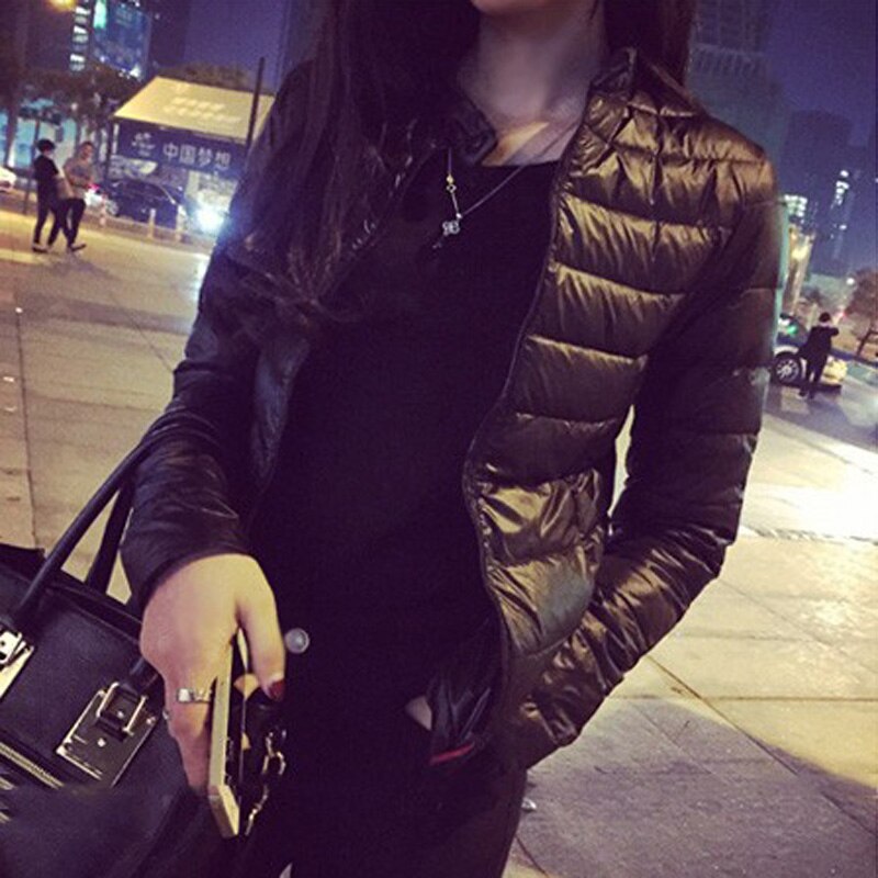 Chaqueta de mujer para otoño e invierno, ropa de abrigo larga corta, abrigo de mujer, chaqueta cálida acolchada de algodón, abrigo de mujer: XXXL
