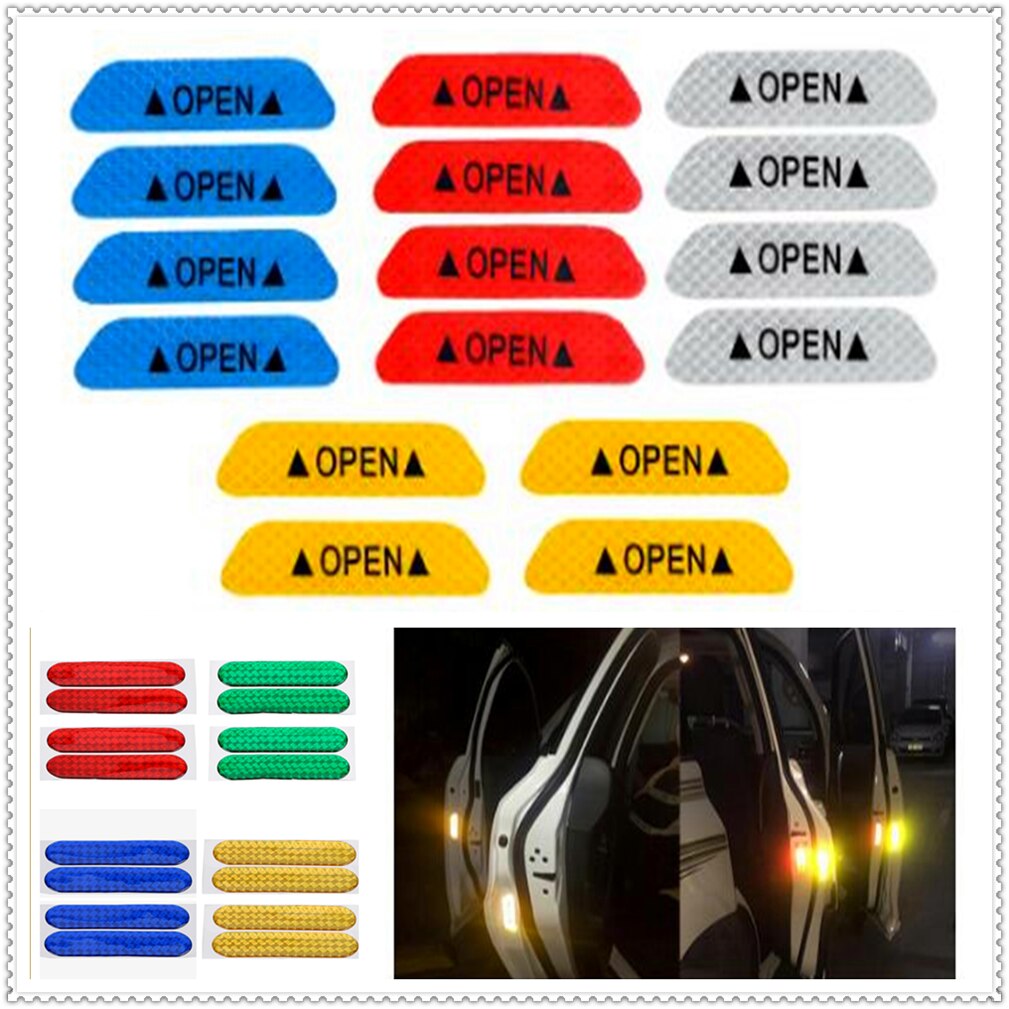 Car Door Open Reflective Tape Warning Mark Night Safety Sticker for Peugeot 206 307 406 407 207 208 308 508 3008 4008