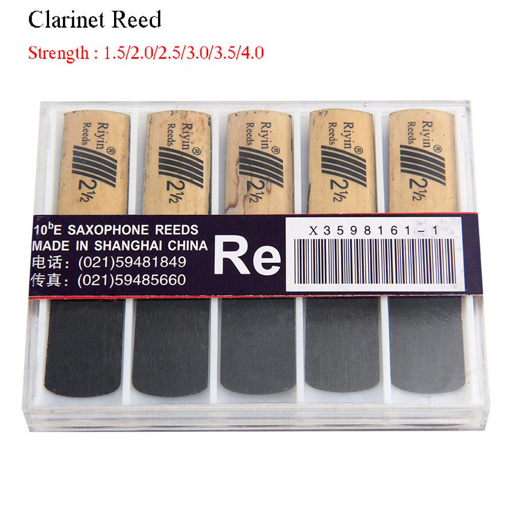 Lengüetas para clarinete, juego de 10 piezas con resistencia 1,5/2,0/2,5/3,0/3,5/4,0, lengüeta con instrumento de viento para principiantes, caja de uso de música de plástico Trai E8X6