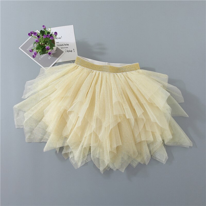 Jenter glitter uregelmessige tutu skjørt barn enhjørning mykt mesh skjørt for 3-8 år barnefest ytelse