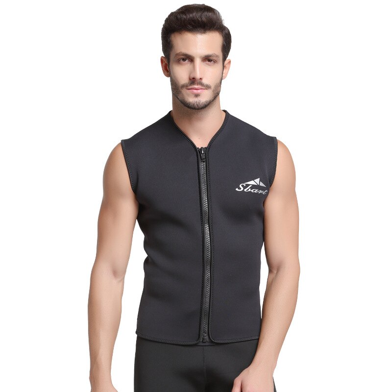Sbart 1PC Neoprene 5mm Zip Up Scuba Diving Suits Vest Men Wetsuits Snorkeling Tops Male Swimsuits Rash Guards Bathing Suits DEO