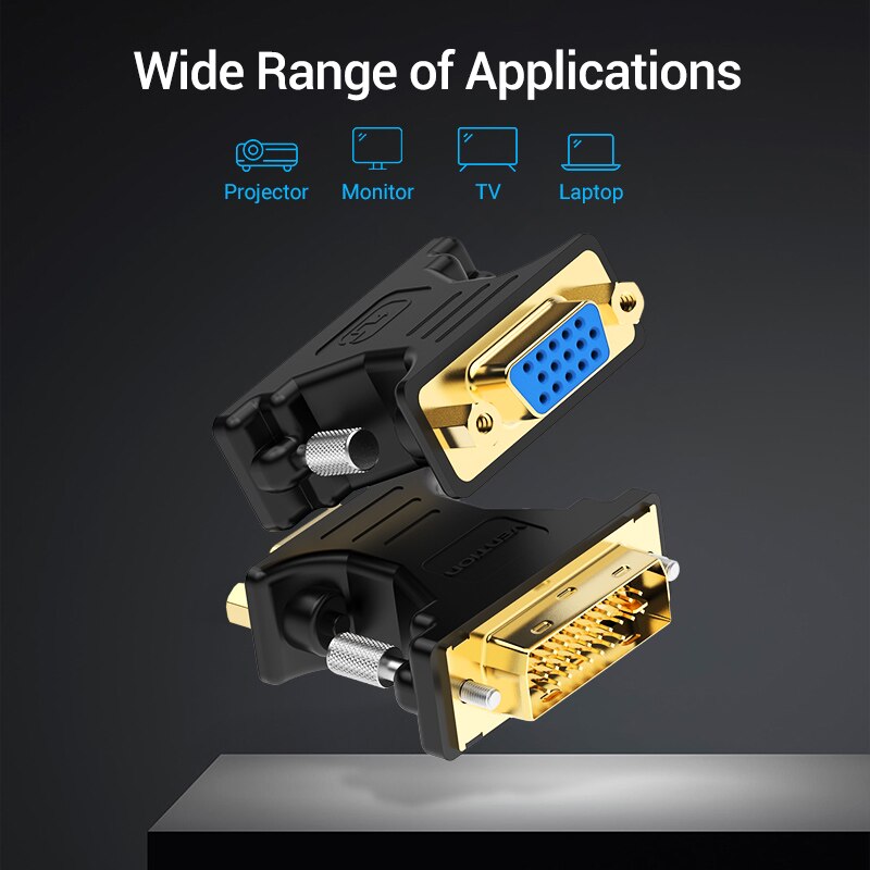Adaptateur DVI VGA bidirectionnel adaptateur VGA vers DVI DVI-I 24 + 5 femelle vers VGA câble mâle pour projecteur HDTV DVI vers VGA