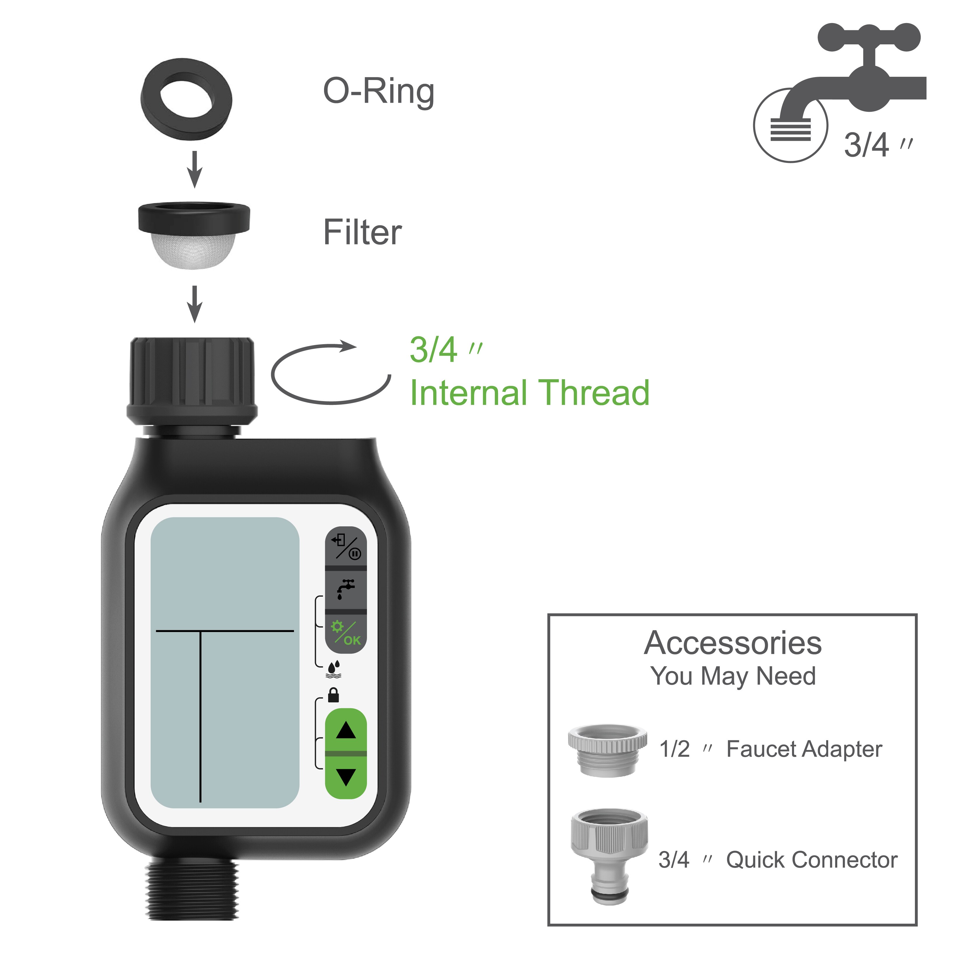 Watering Timer with Rain sensor Irrigation Timer Waterproof Water Level Sensor Automatic Watering System Irrigation Controller