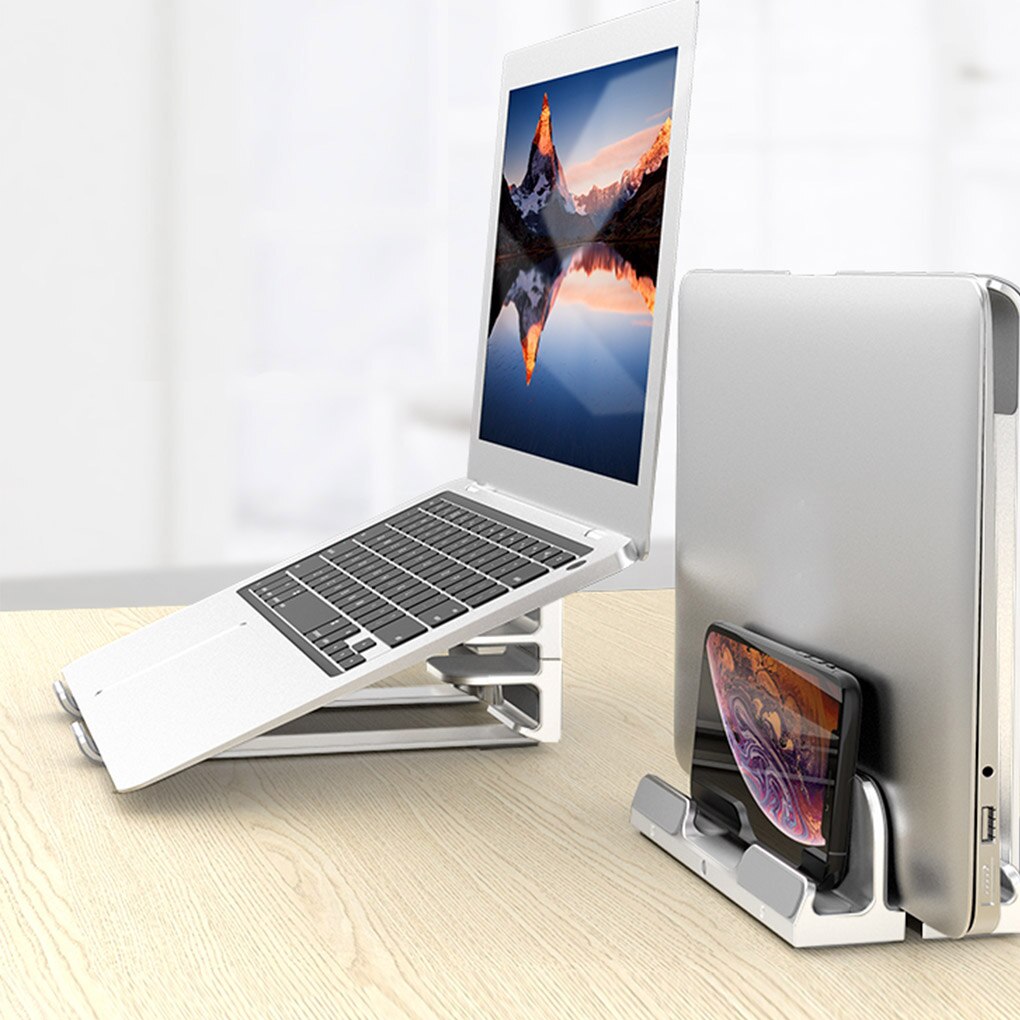 Laptop Vertical Holder Portable Desktop Laptop Tablet Adjustable Aluminum Alloy Stand Non-slip