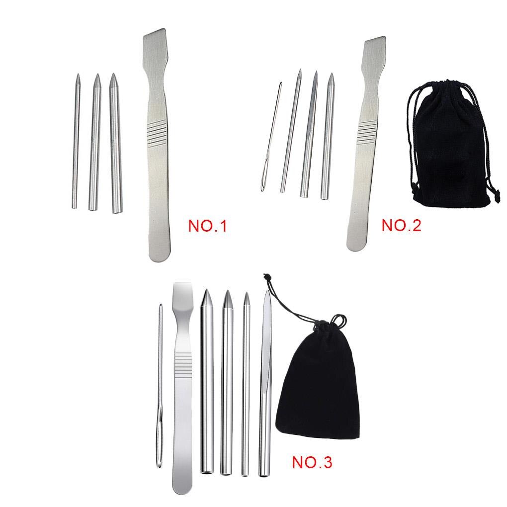 4pcs Paracord Stitching Set Stainless Steel Bracelet Leather DIY Weaving Paracord Lacing Needle Smoothing Tool