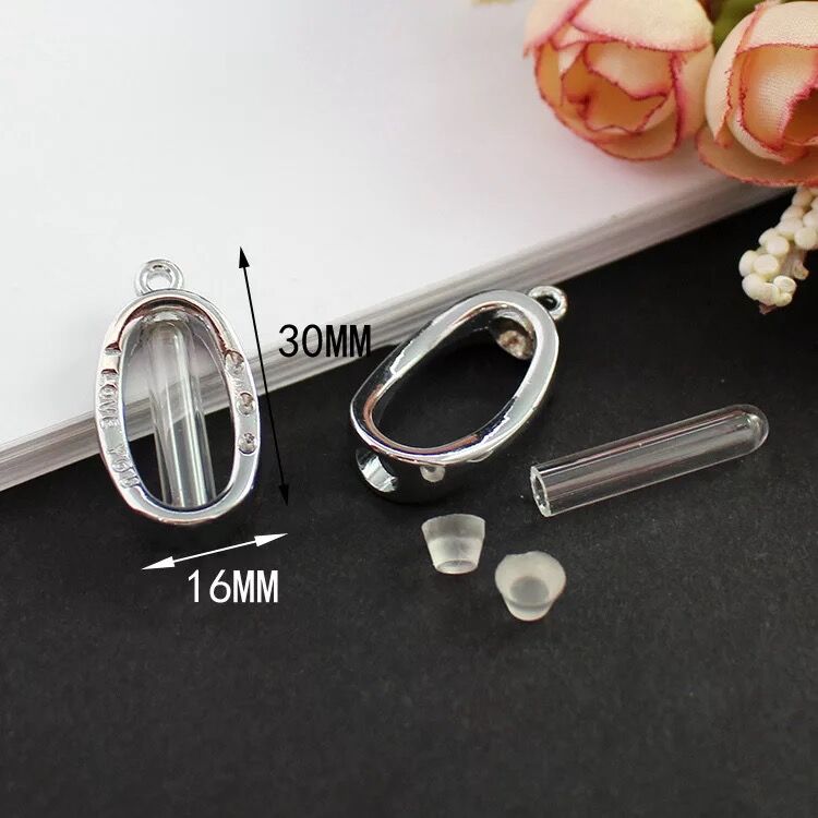5 stücke Glas Fläschchen Anhänger Medaillon parfüm öl flasche Reize Kupfer Container wünschen Flasche Charme Name Auf Reis Kunst Schmuck: Nein12