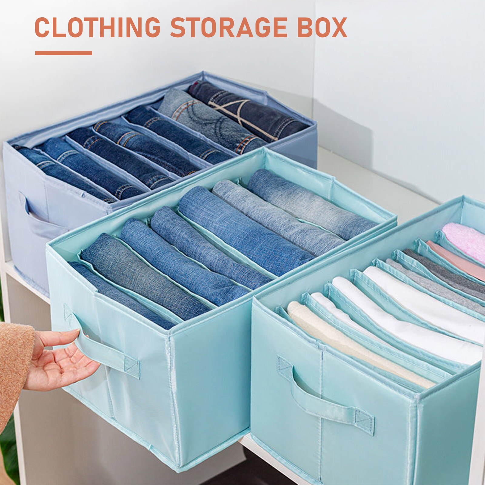 2PCS Wardrobe Clothes Drawer Storage Organizer Clothing 6 Grids Washable Foldable Closet Divider Laundry Underwear Cabinet Box
