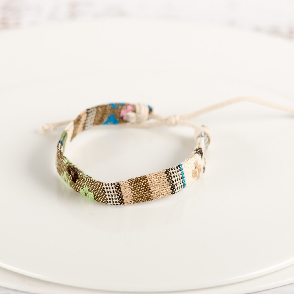 Vintage Charms Verstelbare Handgemaakte Macrame Touw Armband Draad Armbanden Lot # KY212: Donker Goud