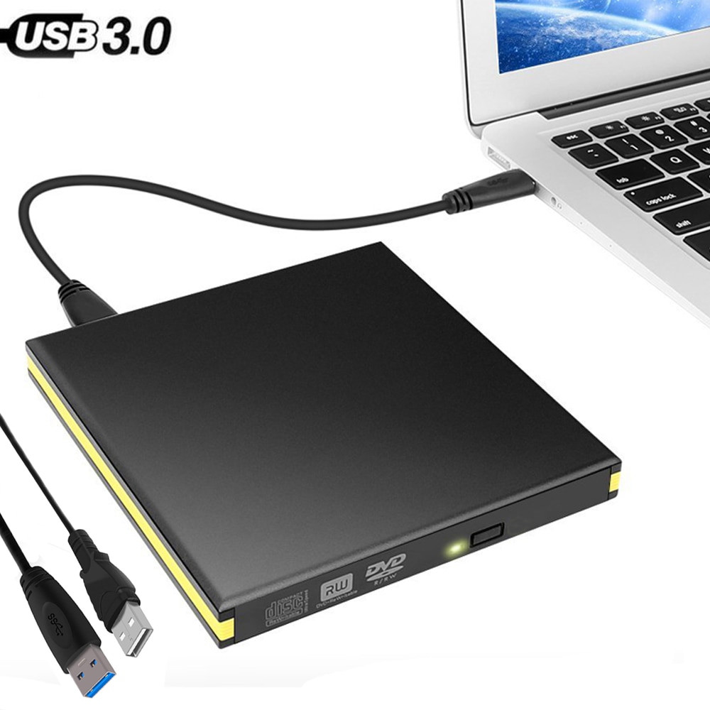 Quemador de DVD externo Delgado, USB 3,0, DVD-RW, VCD, CD, RW, Superdrive portátil para Apple Mac, MacBook Pro, Air, iMAC