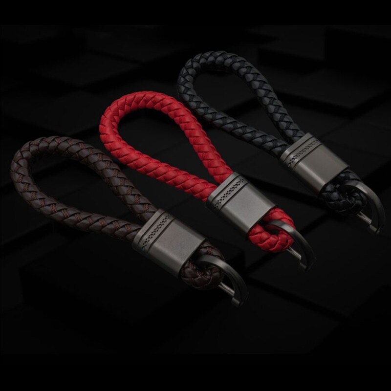 1X Hand Woven Leather Car Keychain Key ring For Land Rover LR2 LR3 Freelander Discovery Evoque Range Rover Sport Accessory