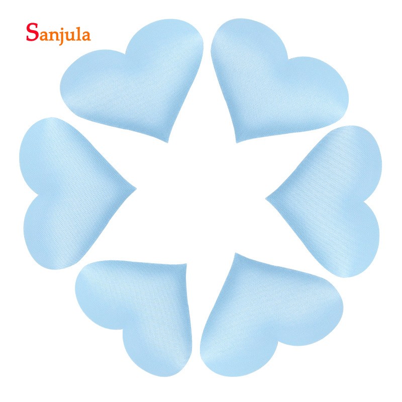 Pétalos de rosa en forma de corazón de 5x5 cm, decoraciones para boda, lote de 50 unidades, románticas flores artificiales para , pétalos de flores para boda RS06: Azul
