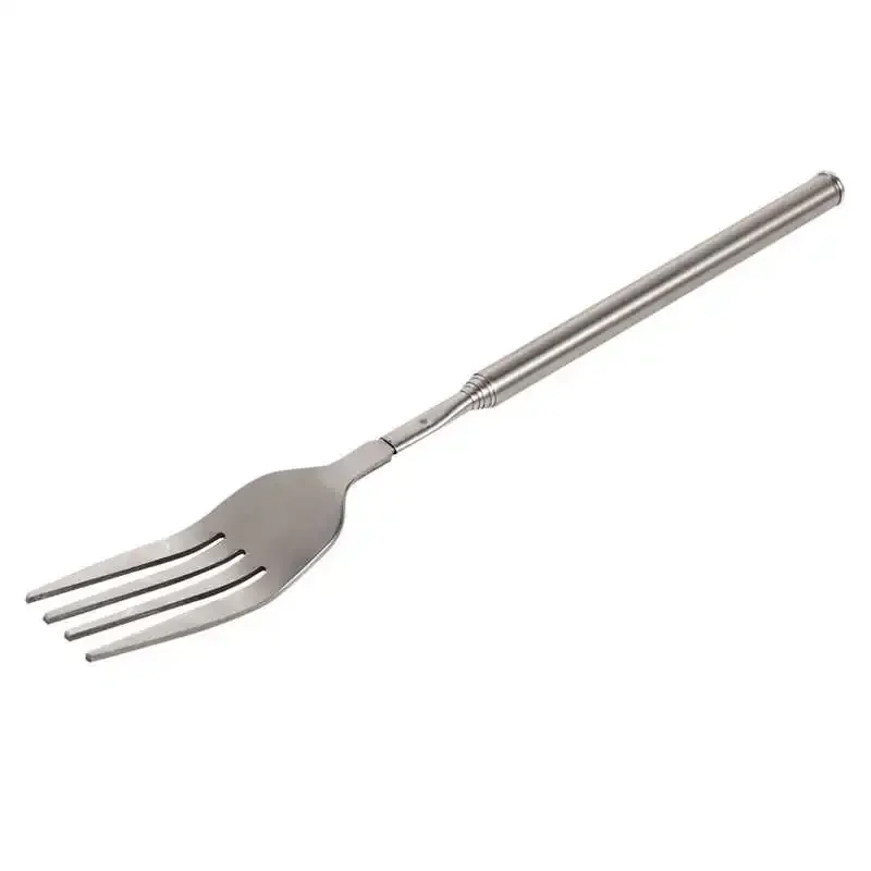 retro Gabel BBQ Teleskop Ausziehbare Abendessen Obst Nachtisch Lange Griff Gabel Edelstahl Besteck Gabel Geschirr Bento Kasten