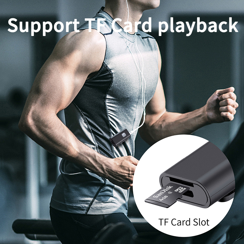 VAORLO SR11 Bluetooth 5.0 Audio Receptor Portable Wireless Adapter 3.5mm AUX Jack Support TF Card With Mic For Earphone Speaker