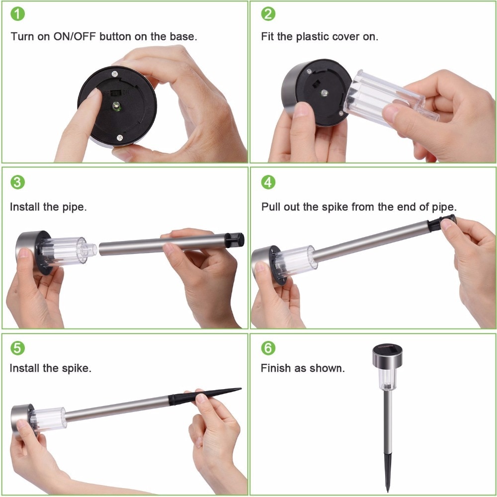 Led Solar Tuin Verlichting Outdoor Solar Powered Lamp Lantaarn Waterdicht Landschap Verlichting Voor Pathway Patio Yard Gazon Decoratie