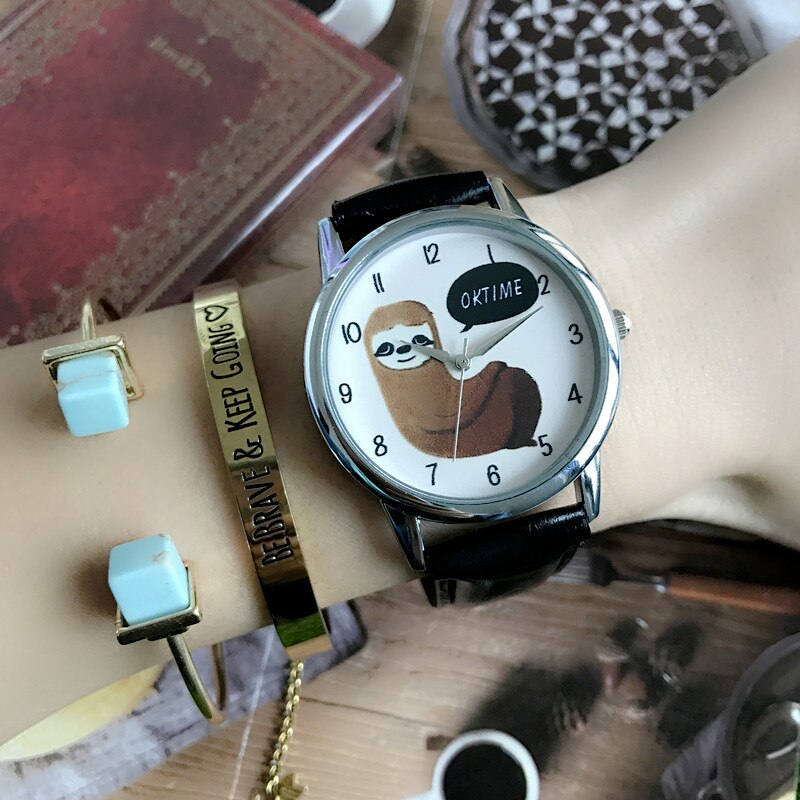Härlig klocka klockor för damklockor för kvinnliga kvinnliga nummer ur djur armbandsur