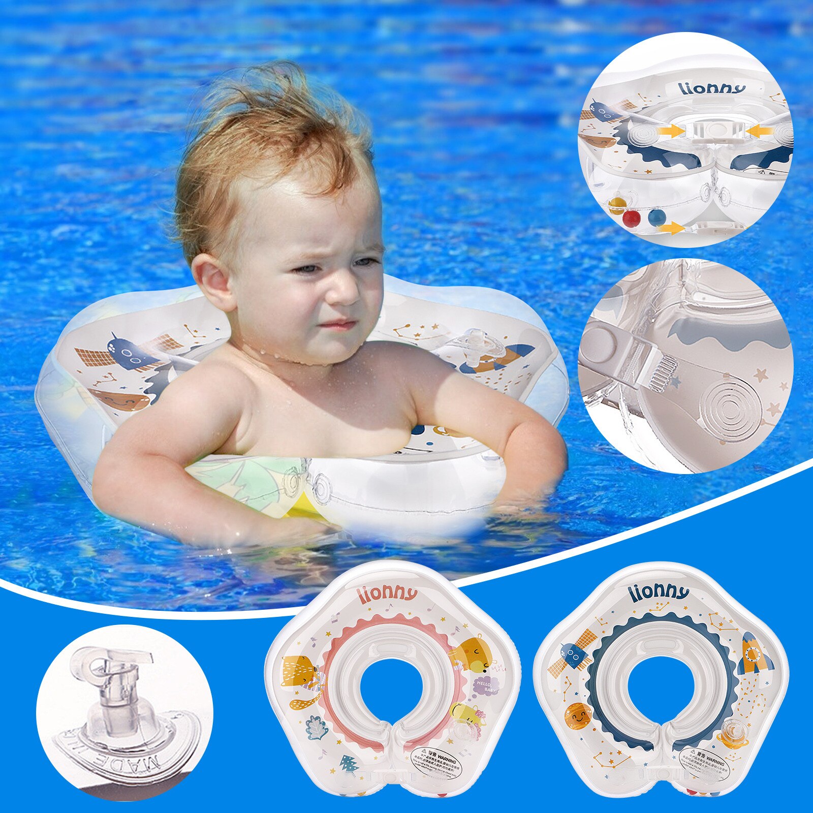 Inflatable Circle Swimming Neck Ring Infant Swimming Accessories Swim Neck Baby Tube Ring Safety Neck Float Circle Bathing Toys