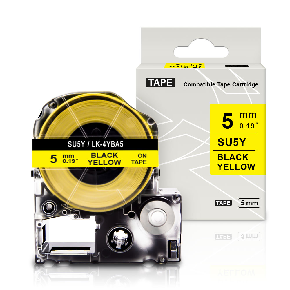 Tubo termorretráctil de etiquetas de 3,5/5/11mm SU5S SU11S SU5Y SU11Y SU3Y SU3W Compatible con impresora Epson LabelWorks LW-300 LW-400 LW-500