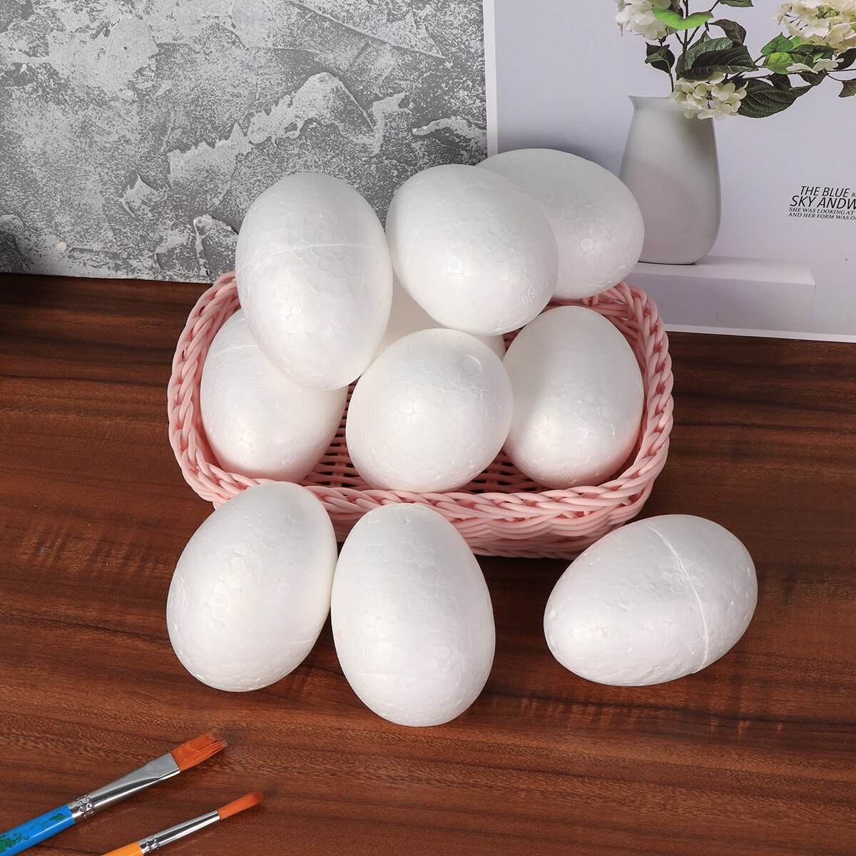 50pcs 6cm Durafoam Eggs Styrofoam DIY Easter Egg Crafts Eggs