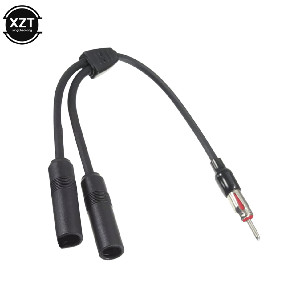 30.5cm Car Antenna Cable Adapter Aluminum Plug In 1 For 2 Radio Antenna Extension Cable Meet More Connectivity Antenna For Car