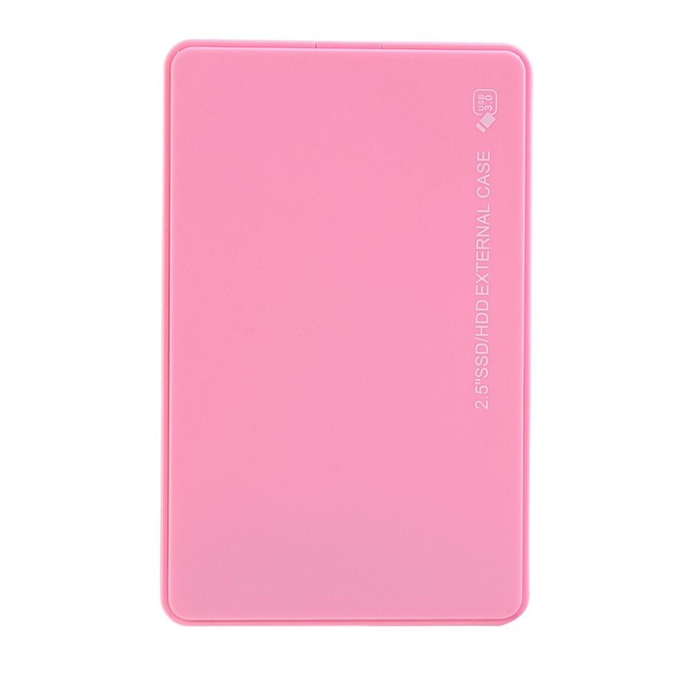 2.5 polegada hdd ssd caso usb3.0 para sata caixa de disco rígido 5gbps sd disco caso hdd disco rígido externo gabinete para computador portátil desktop: Rosa