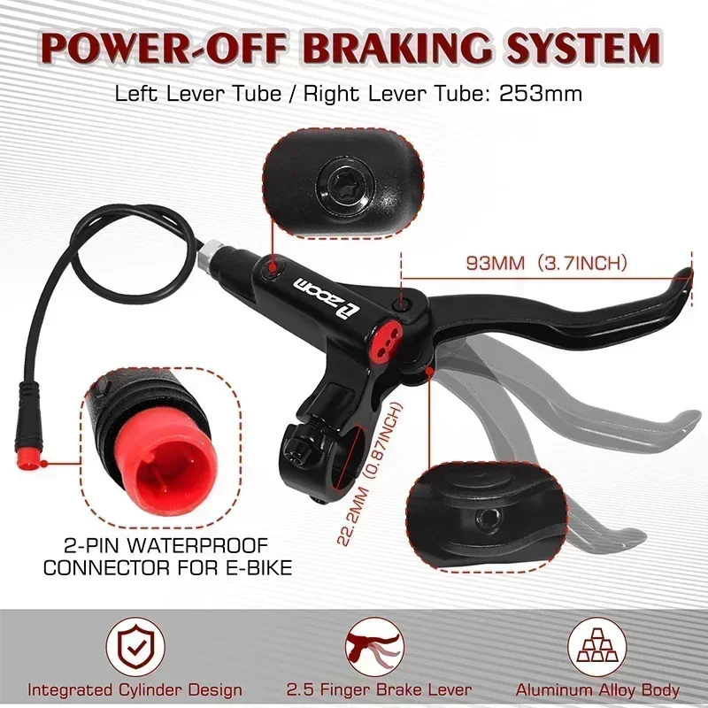 ZOOM HB-775E E-Bike 2-zuiger hydraulische remset Power Off elektrische scooter vouwfiets hydraulische remklauw schijfolie remmen