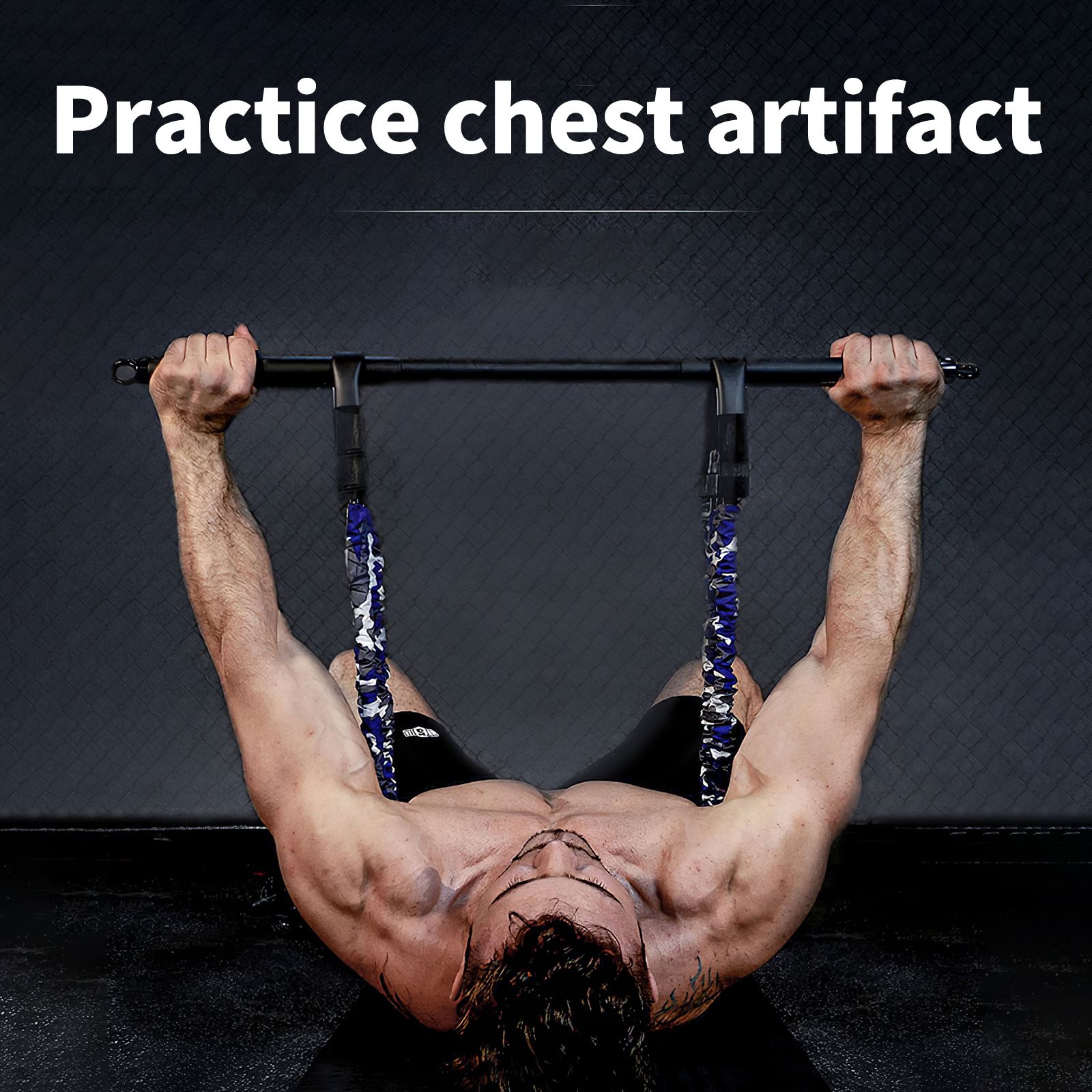 Exercise Putter Triceps Pull-Down Rod Rubber Handle Disassemble Straight Bar For Strength Triceps Training Pull-Down Rod Fitness