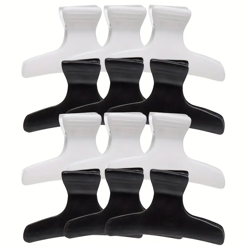 3/12 Stuks Vlinder Haar Clips Vrouw Meisje Haarspelden Styling Holding Gereedschap Haar Sectie Klauw Klemmen Professionele Salon accessoires: S / GRIJS