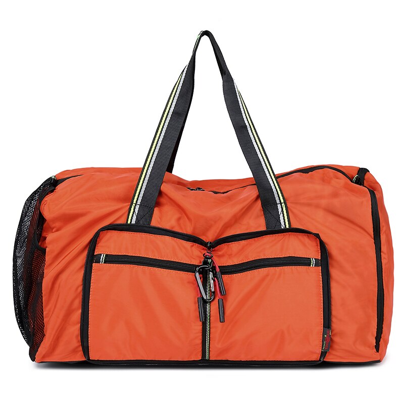 Yinjue Reistas Grote Vrouwen Reizen Handbas Weekender Sport Tas Op Wielen Man Nylon Opvouwbare Bagage Grote Capaciteit Duffle tas: Oranje