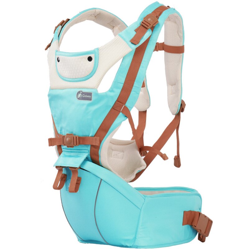 Ergonomische Draagzak Baby Baby Heupdrager Carrier Voorkant Ergonomische Kangoeroe Draagdoek draagdoek voor Baby Reizen: Sky Blue