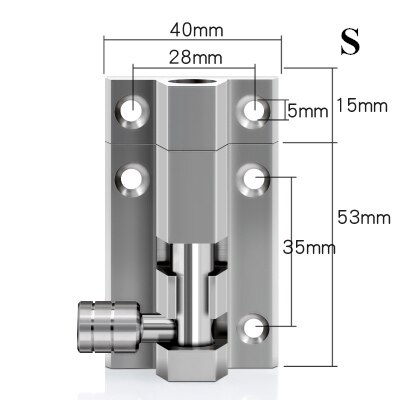 1 Set Stainless Steel Door Latch Safety Lock Bolt Sliding Door Window Latch Barrel Lock Bolt Security Bar Hardware: S