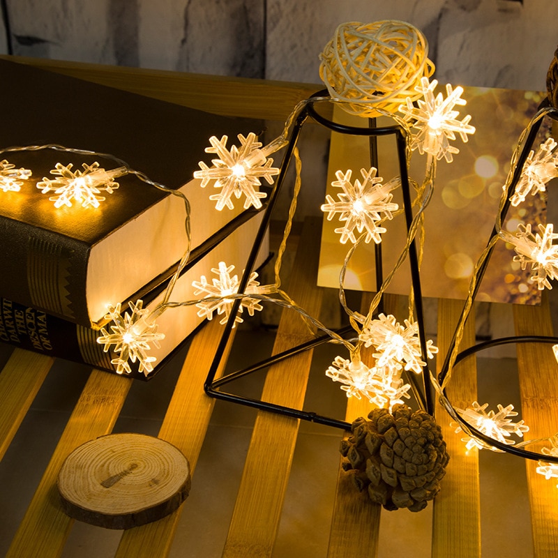 1M/3M Kerstboom Sneeuwvlok Lichtslingers Bruiloft Decoratie Led Lamp Jaar Xmas Party huis Tuin Guirlande, Q